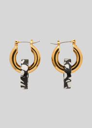 Marble Double Tube Hoop Gold/Multi