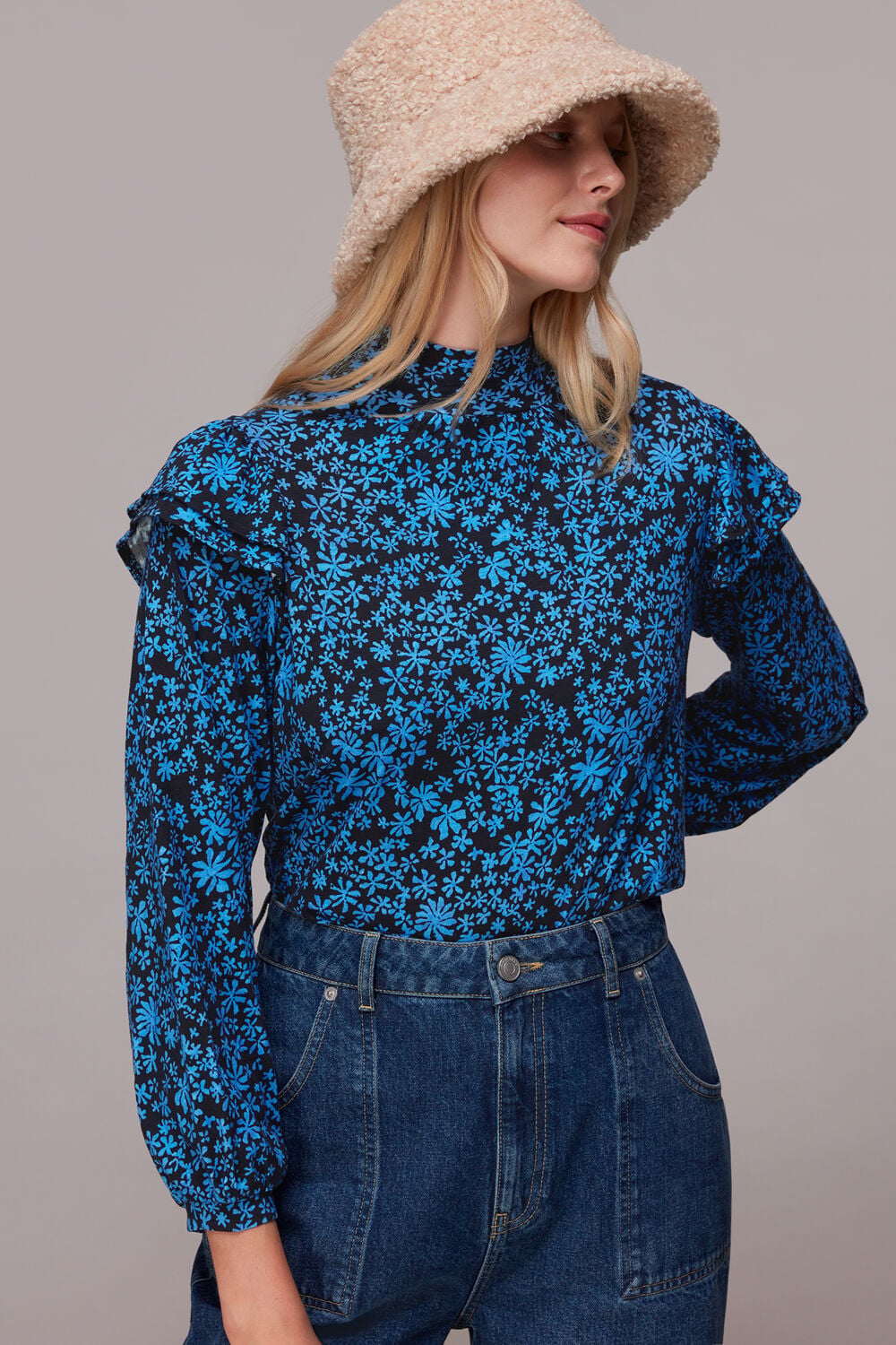 Boho Frill Shoulder Jersey Top