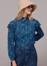 Boho Frill Shoulder Jersey Top