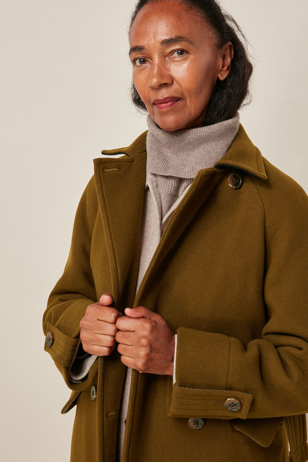 Belted Wool Trench Coat
