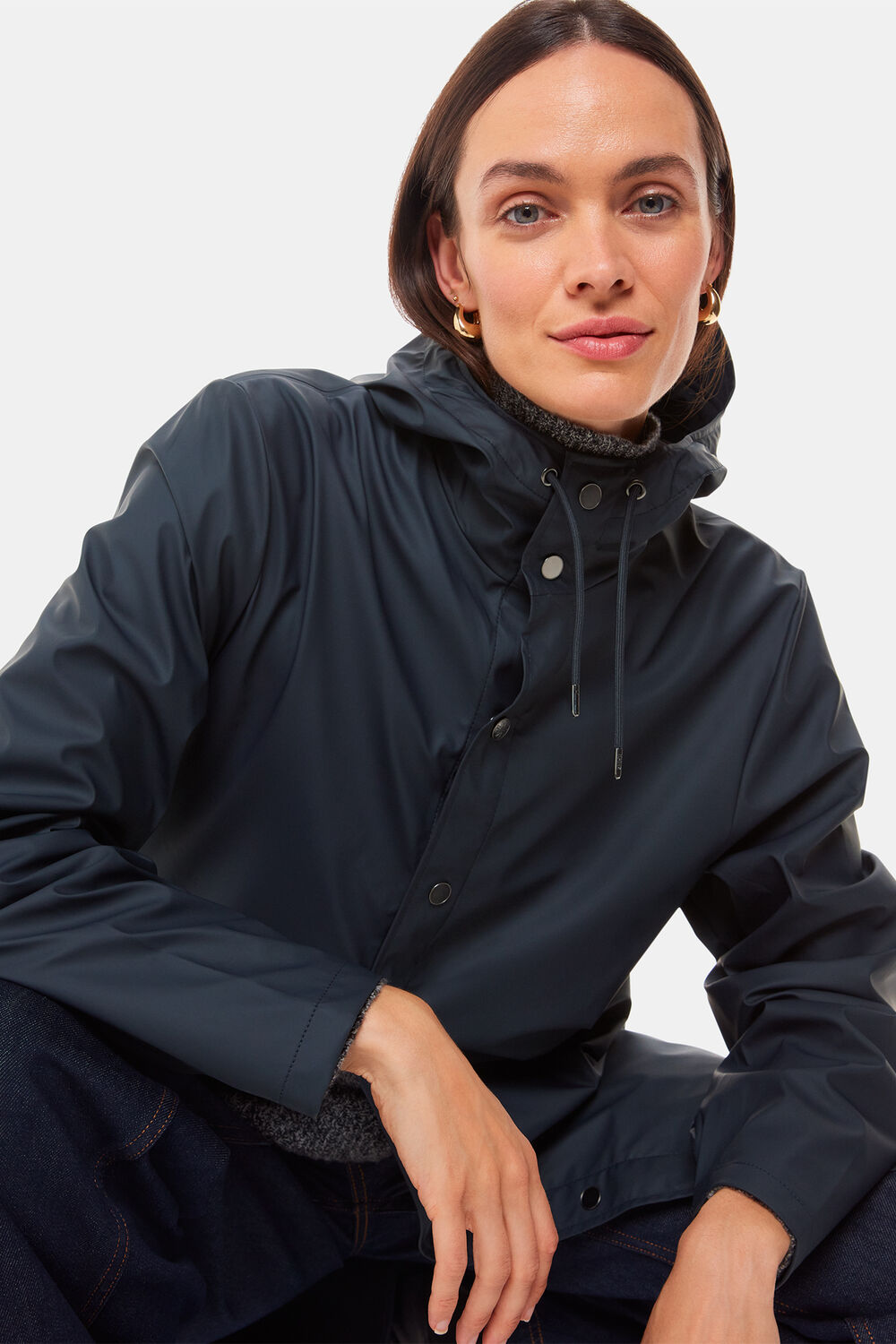 Navy Rains Long Jacket