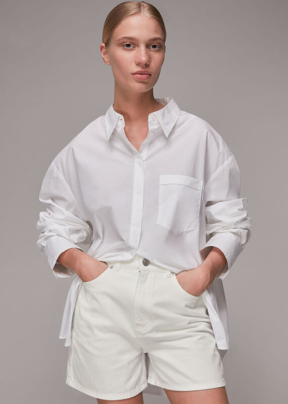 High Waisted Denim Short