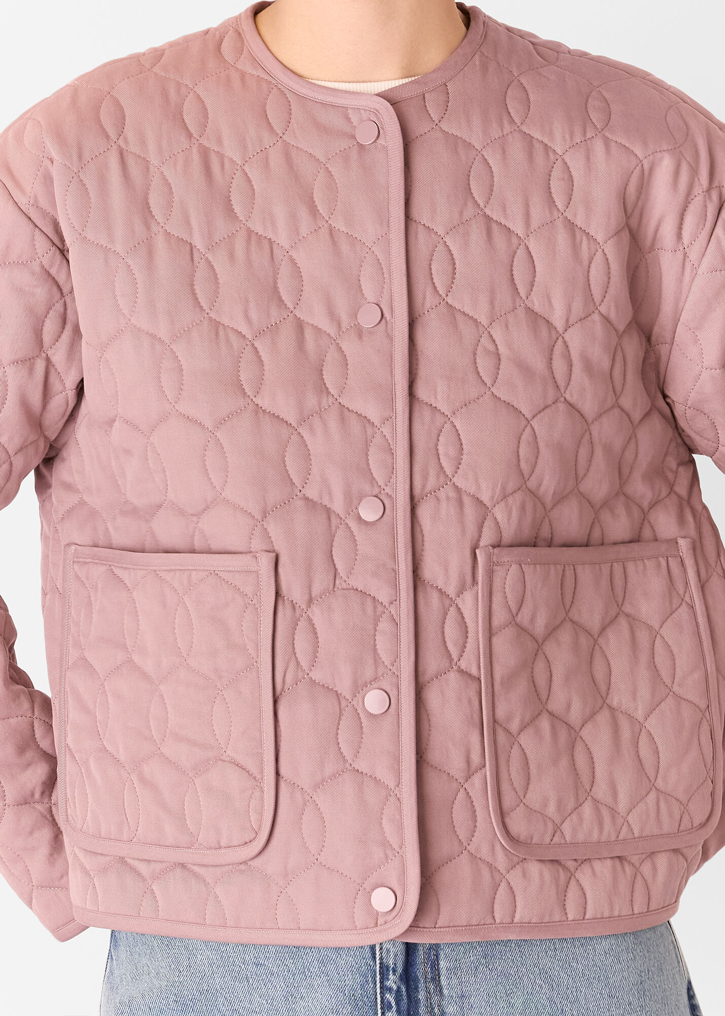Dusty Pink Maya Cotton Quilted Jacket | WHISTLES | Whistles US |