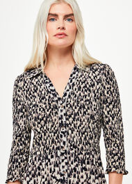 Petite Speeding Squares Shirred Dress