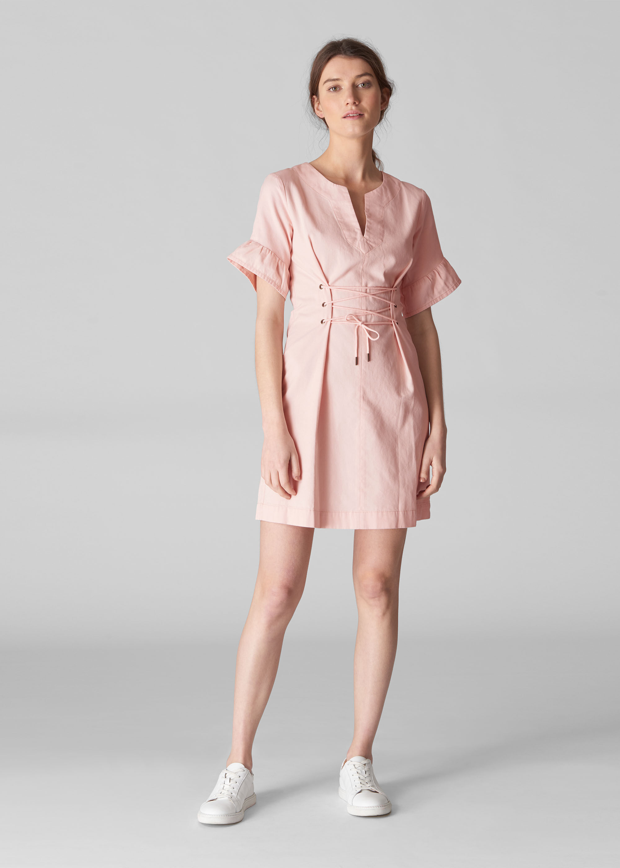 Lace up new arrivals waist dress