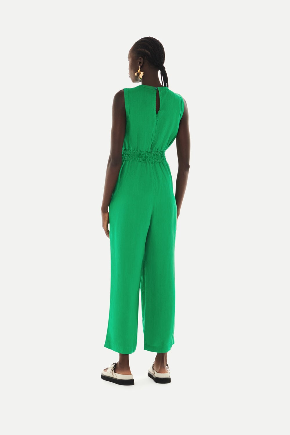 Green Danny Linen Jumpsuit