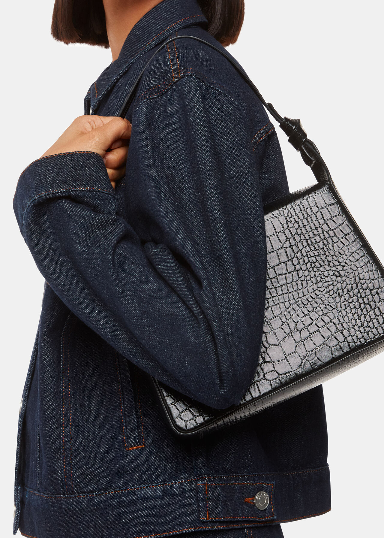 Erica Croc Shoulder Bag