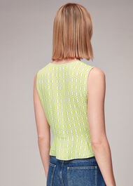 Link Check Tie Front Top