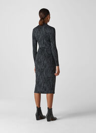 Zebra Jersey Dress Grey/Multi