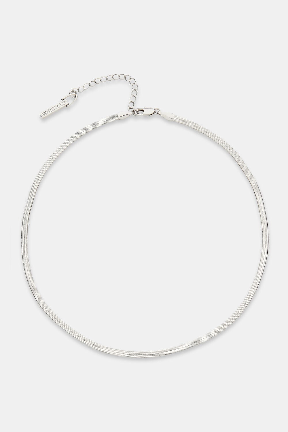 Silver Flat Snake Chain Necklace