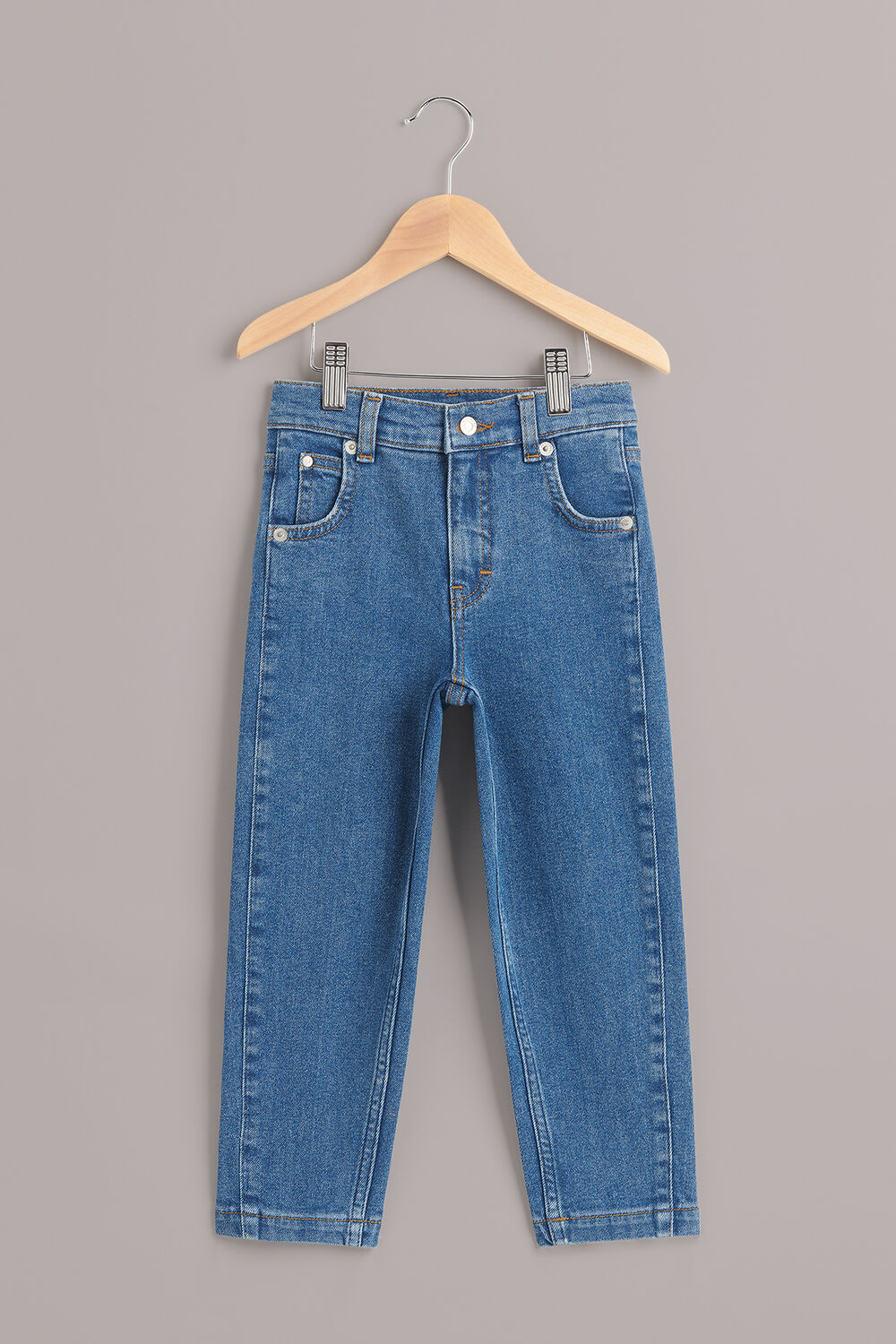 Denim Stretch Barrel Leg Jean