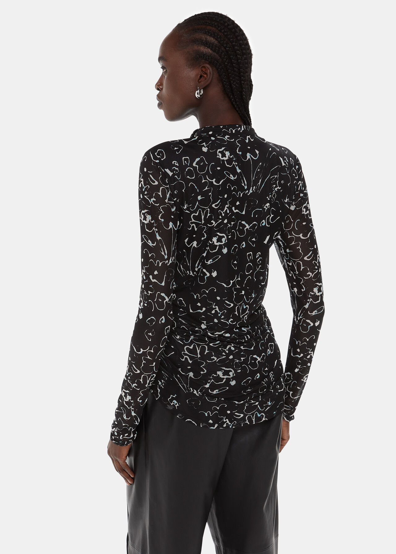 Scribble Bouquet Ruched Top