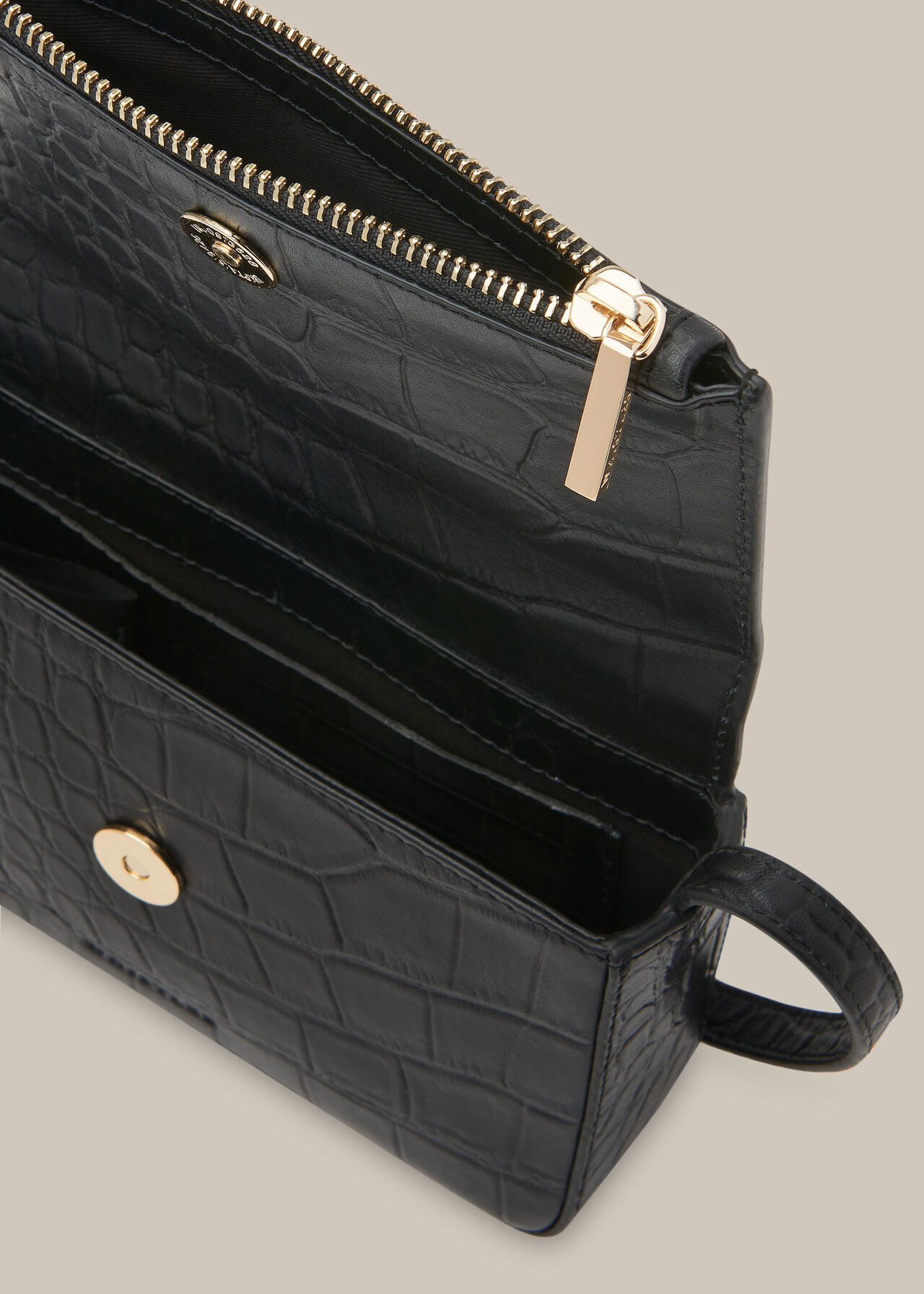Luca Croc Foldover Bag