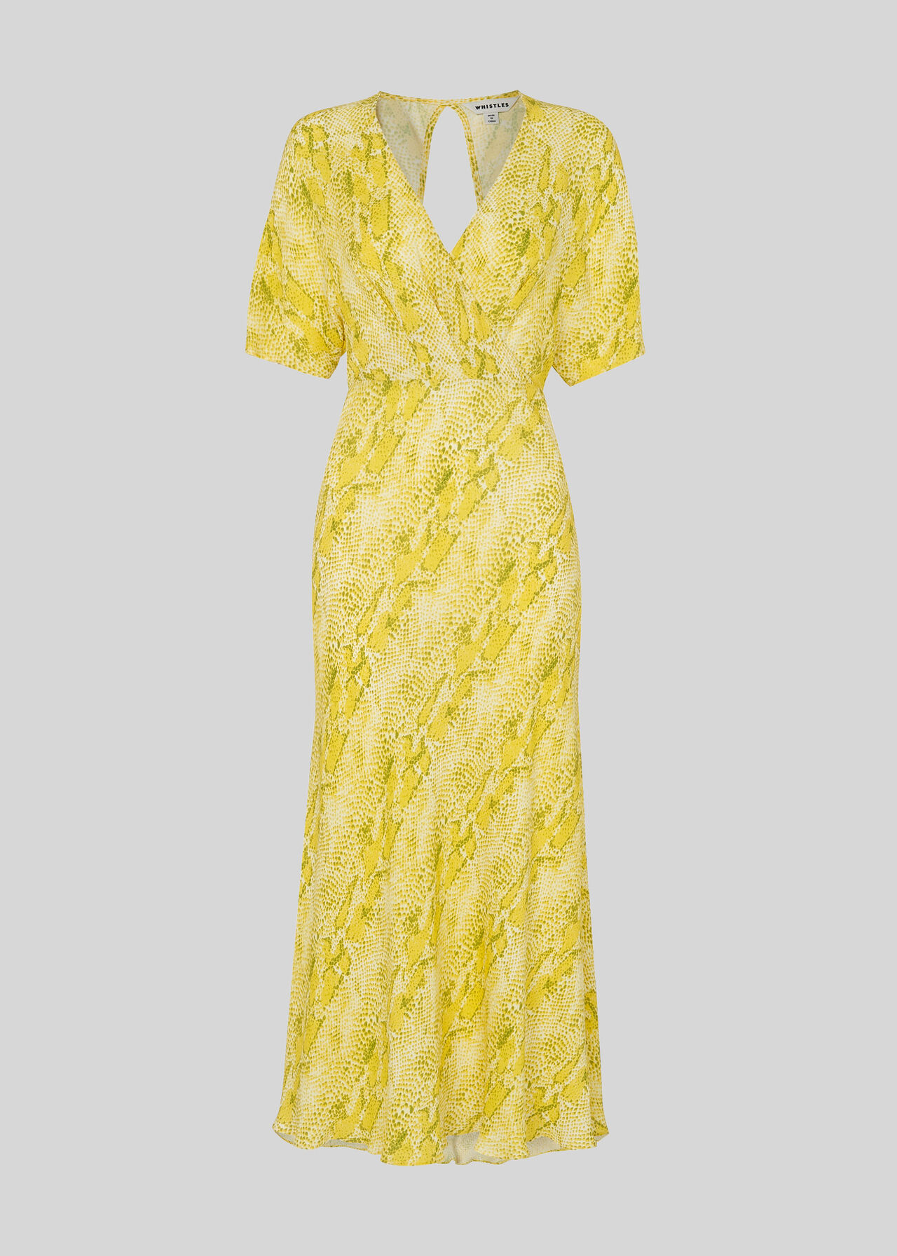 Python Print Midi Dress Yellow/Multi