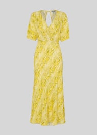 Python Print Midi Dress Yellow/Multi