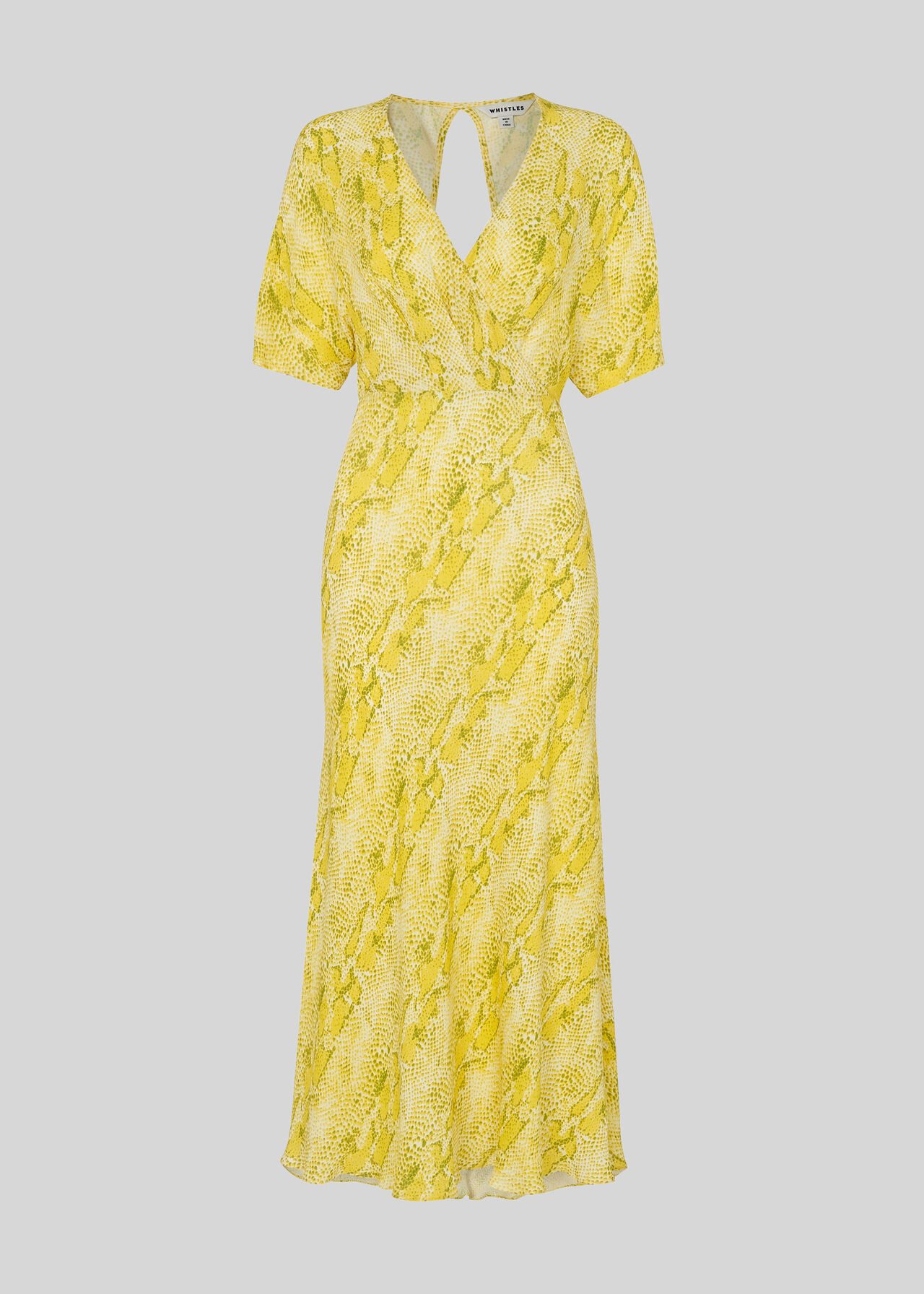 Python Print Midi Dress Yellow/Multi