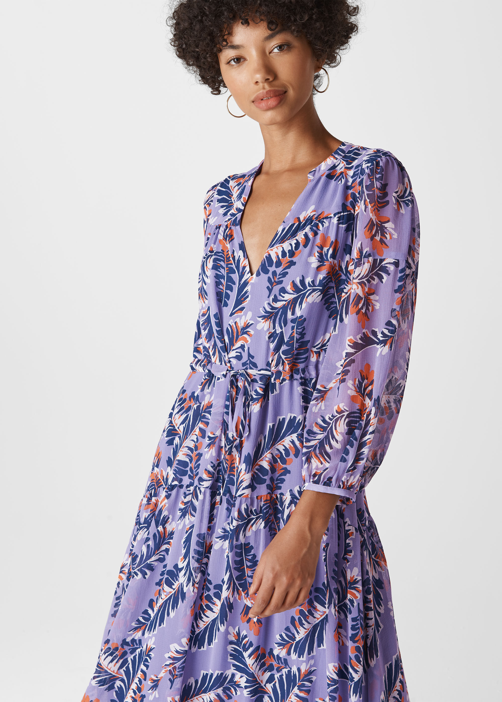 whistles josephine print midi dress