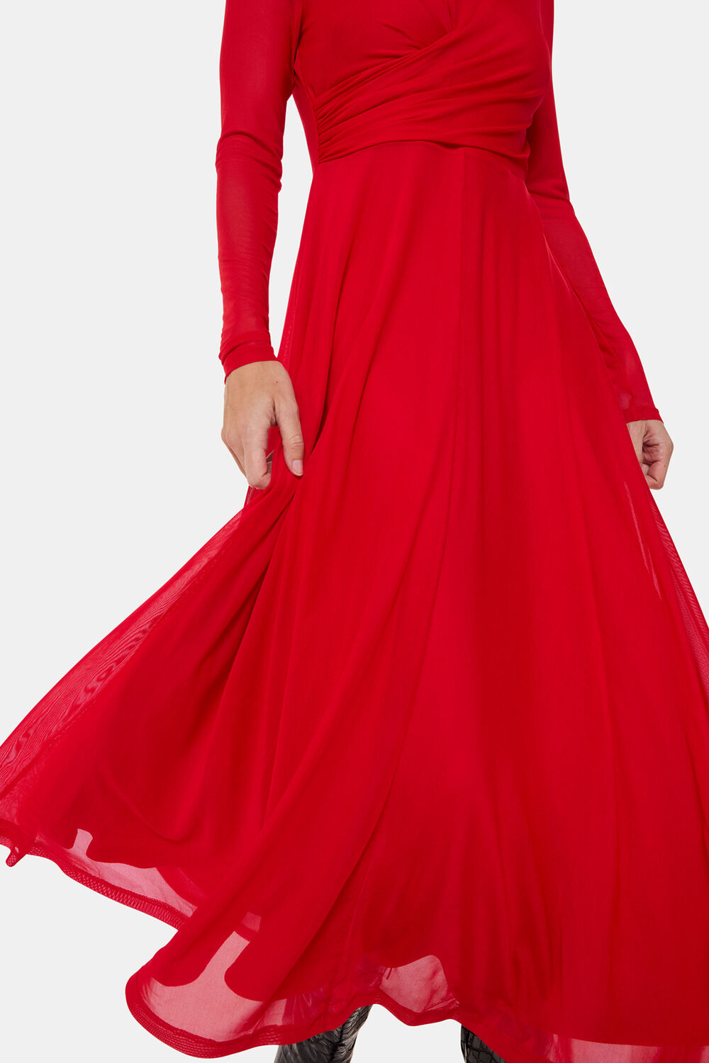 Arabella Ruched Mesh Dress