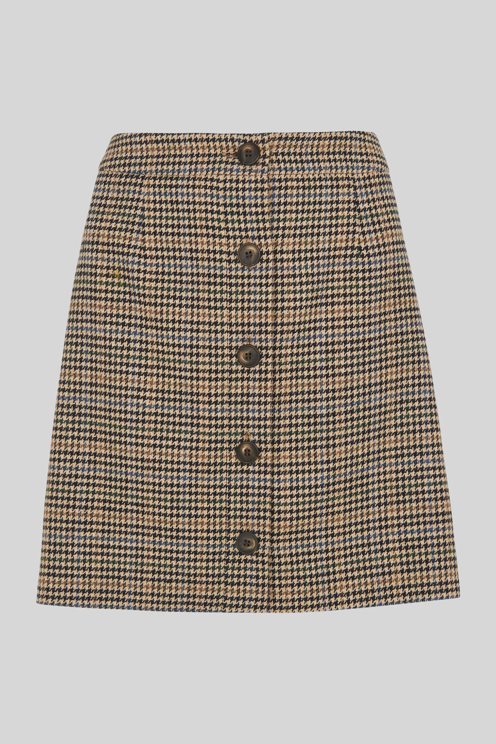 Houndstooth Button Aline Skirt Multicolour