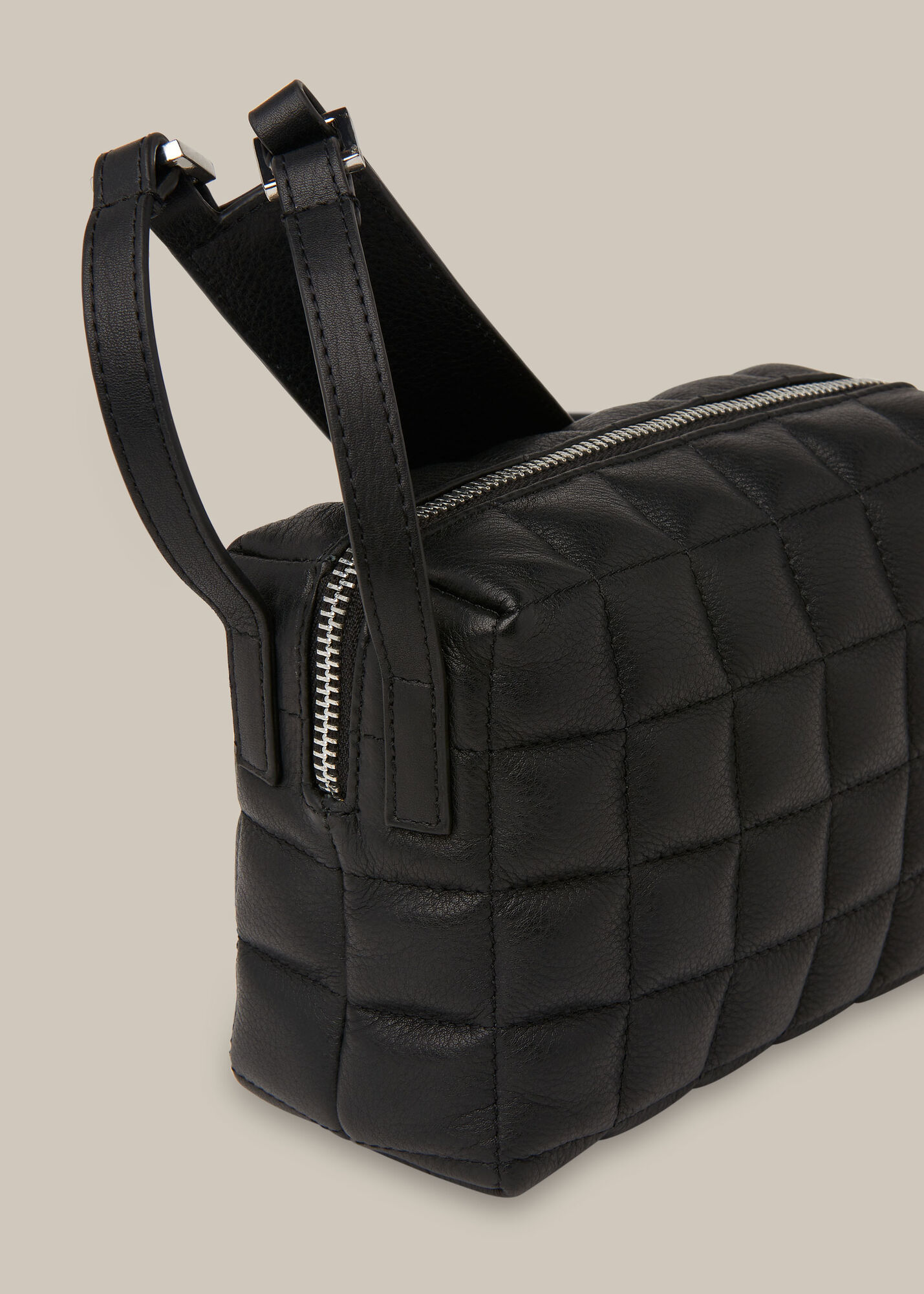Black Elias Quilted Crossbody Bag WHISTLES Whistles UK