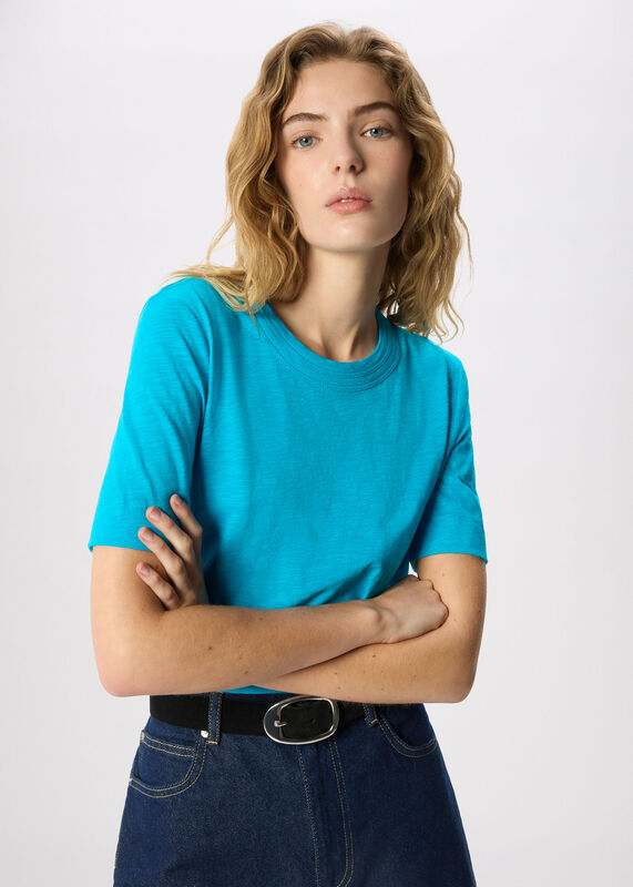 Turquoise Rosa Double Trim T-Shirt