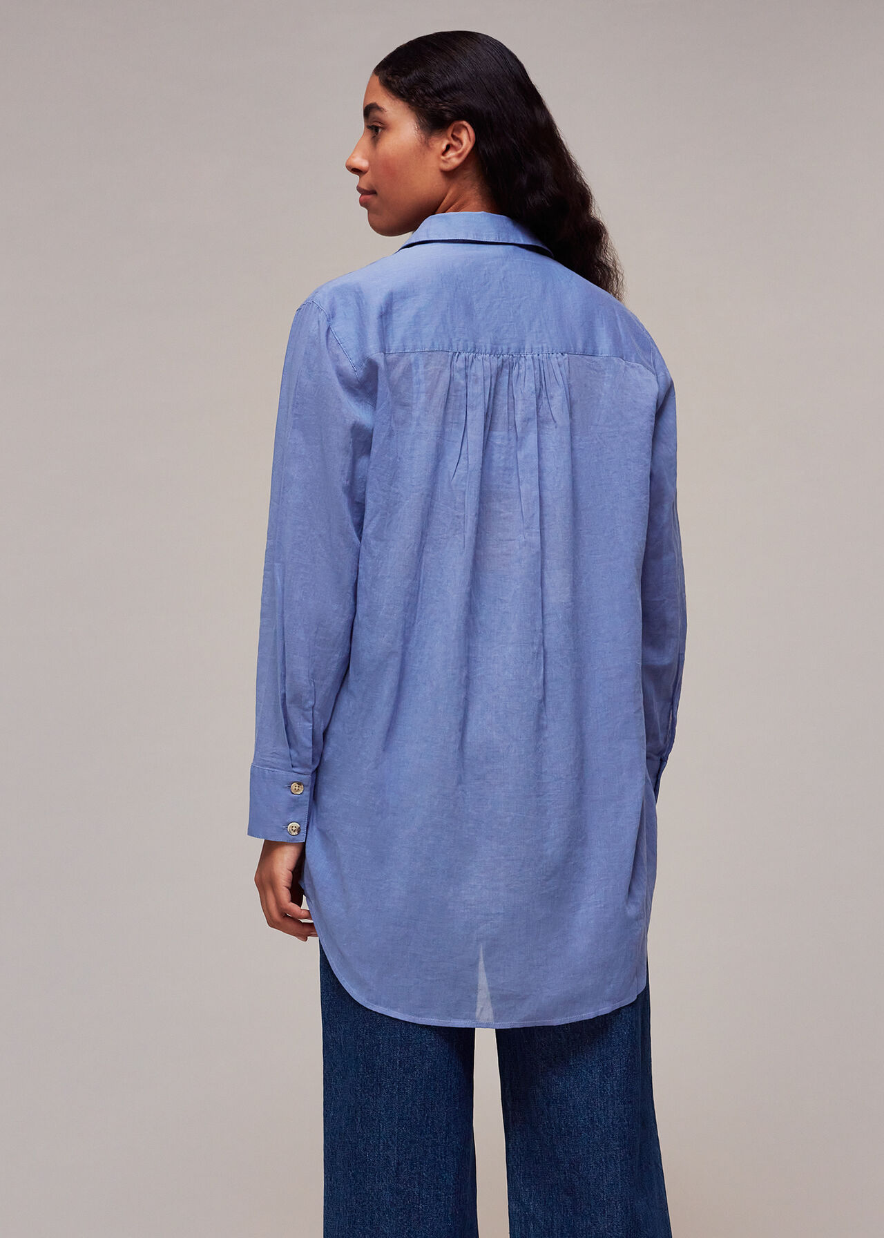 Denim Longline Beach Shirt