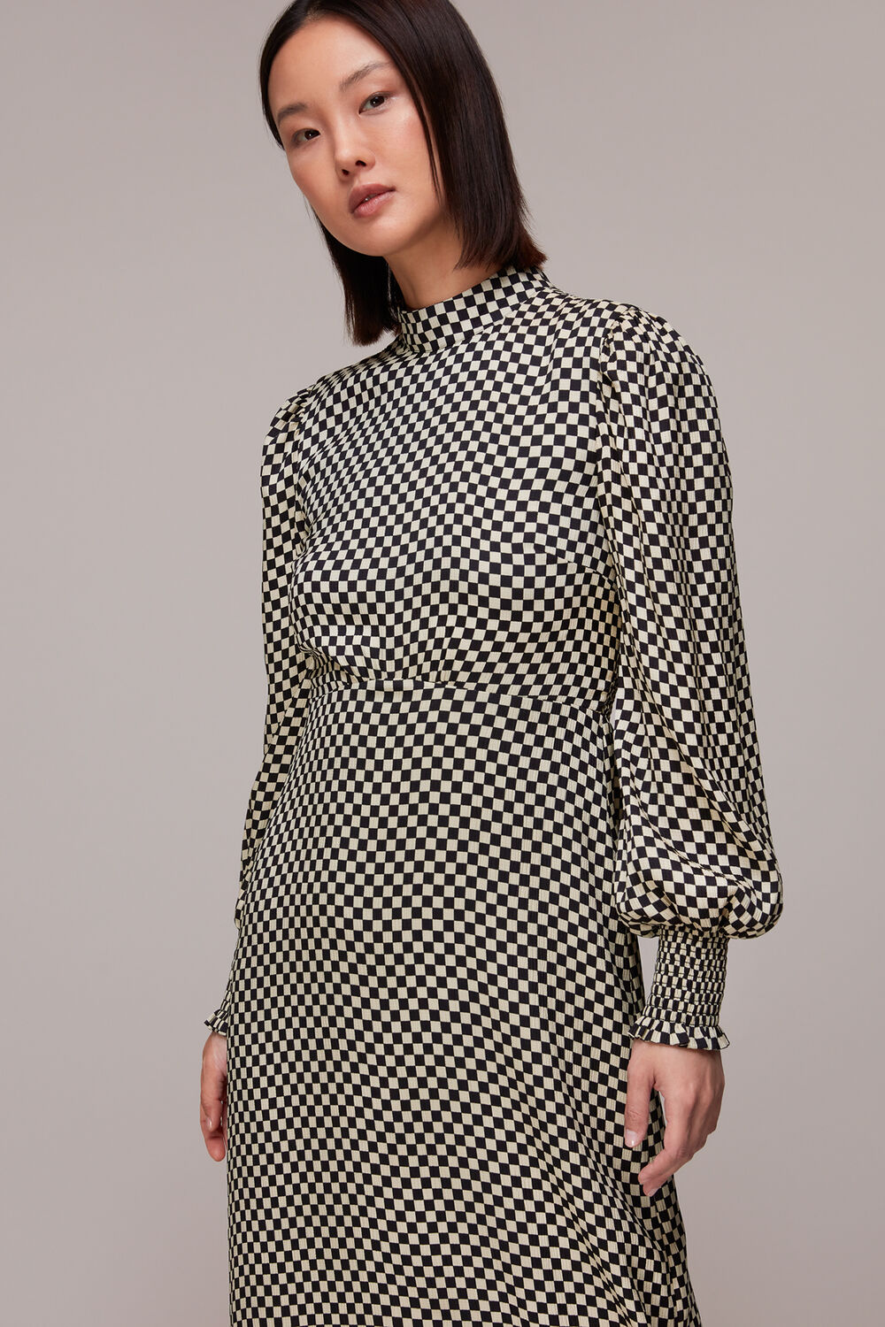 Darcie Checkerboard Midi Dress