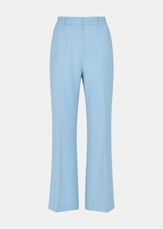 Blue Wool Blend Tailored Trouser