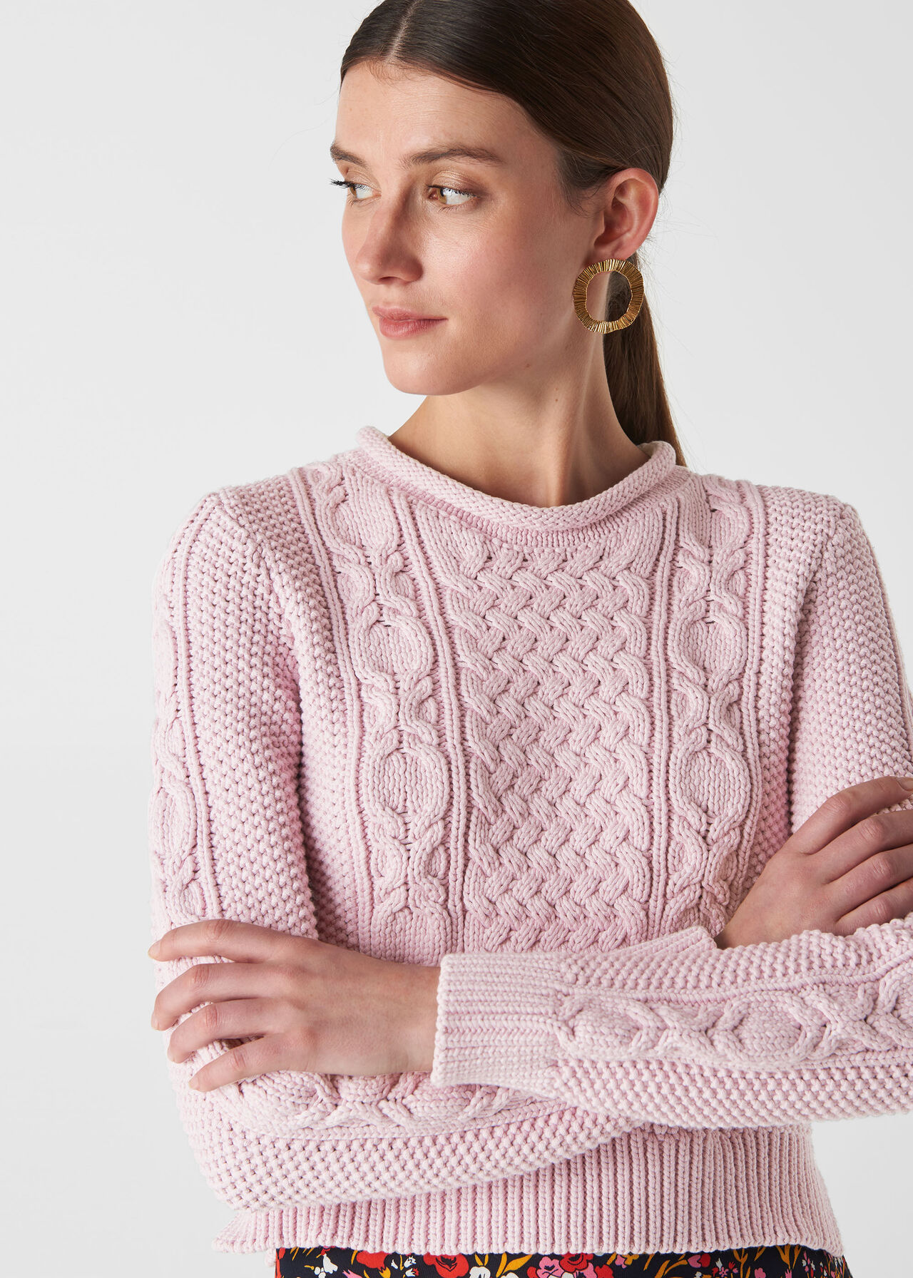 Cotton Chunky Cable Knit Lilac
