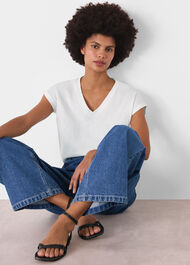 Willa V-Neck Cap Sleeve Tee
