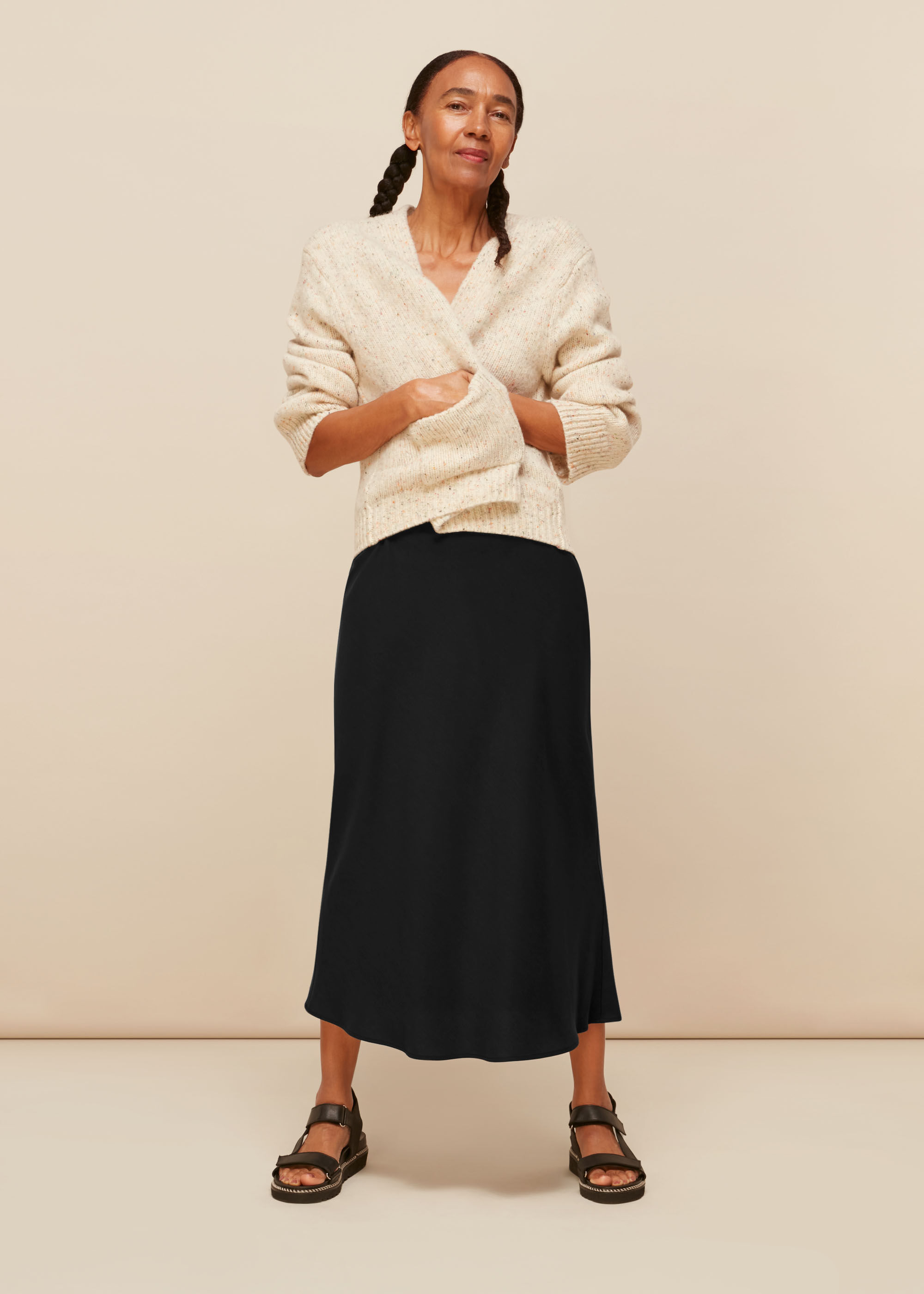 Bias cut sale skirt black