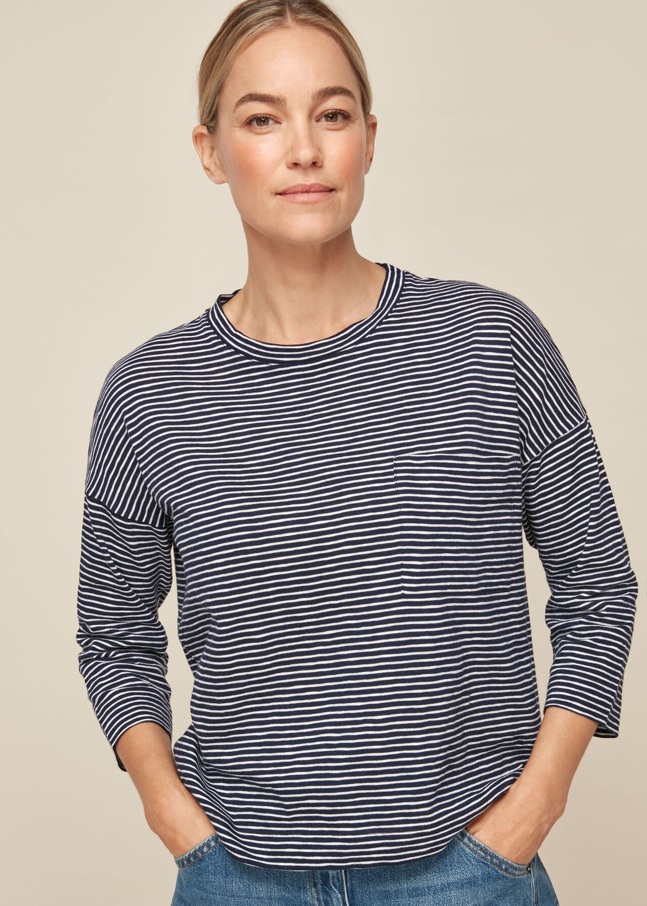 Cotton Pocket Stripe Top