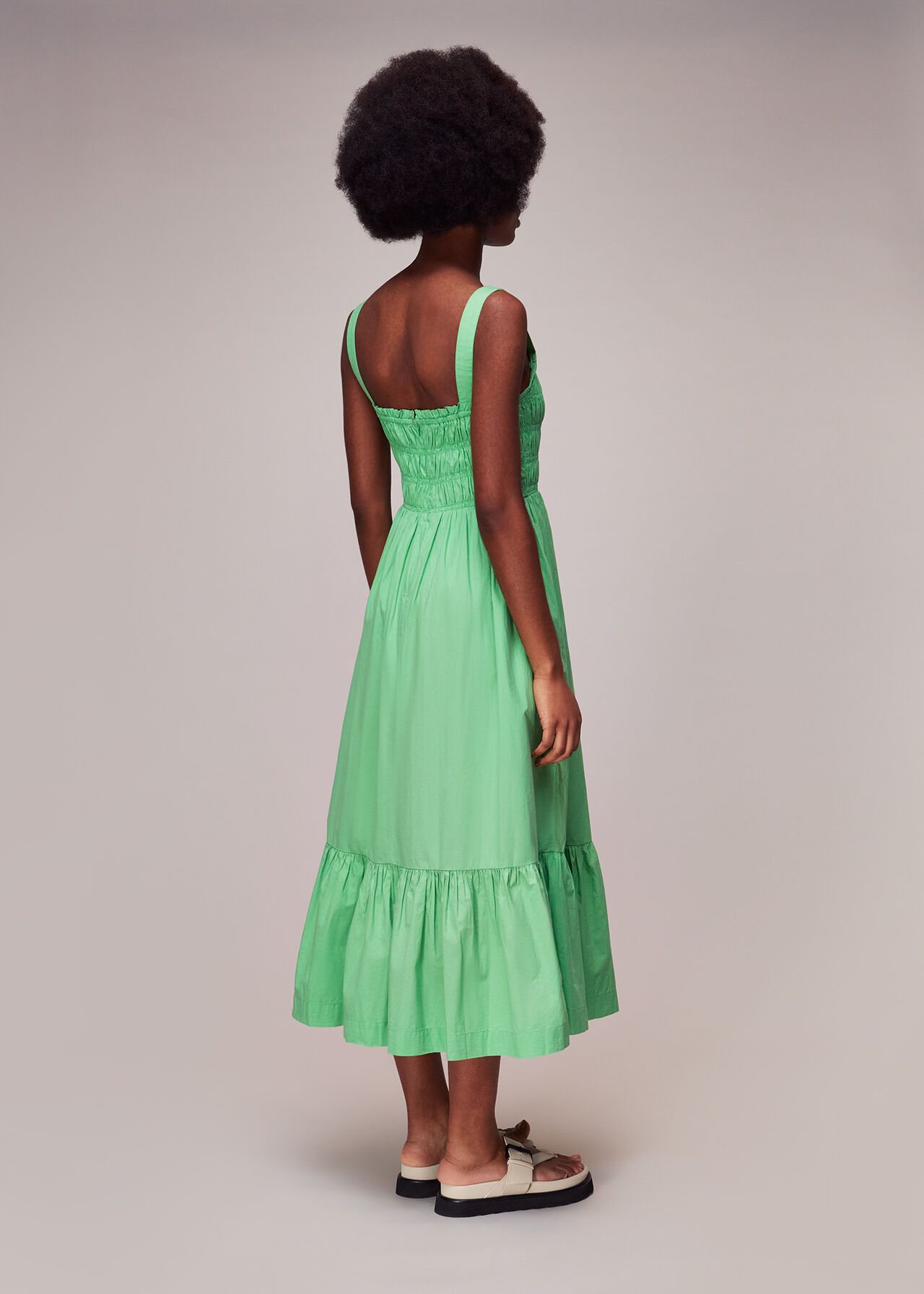 Greta Ruched Poplin Dress