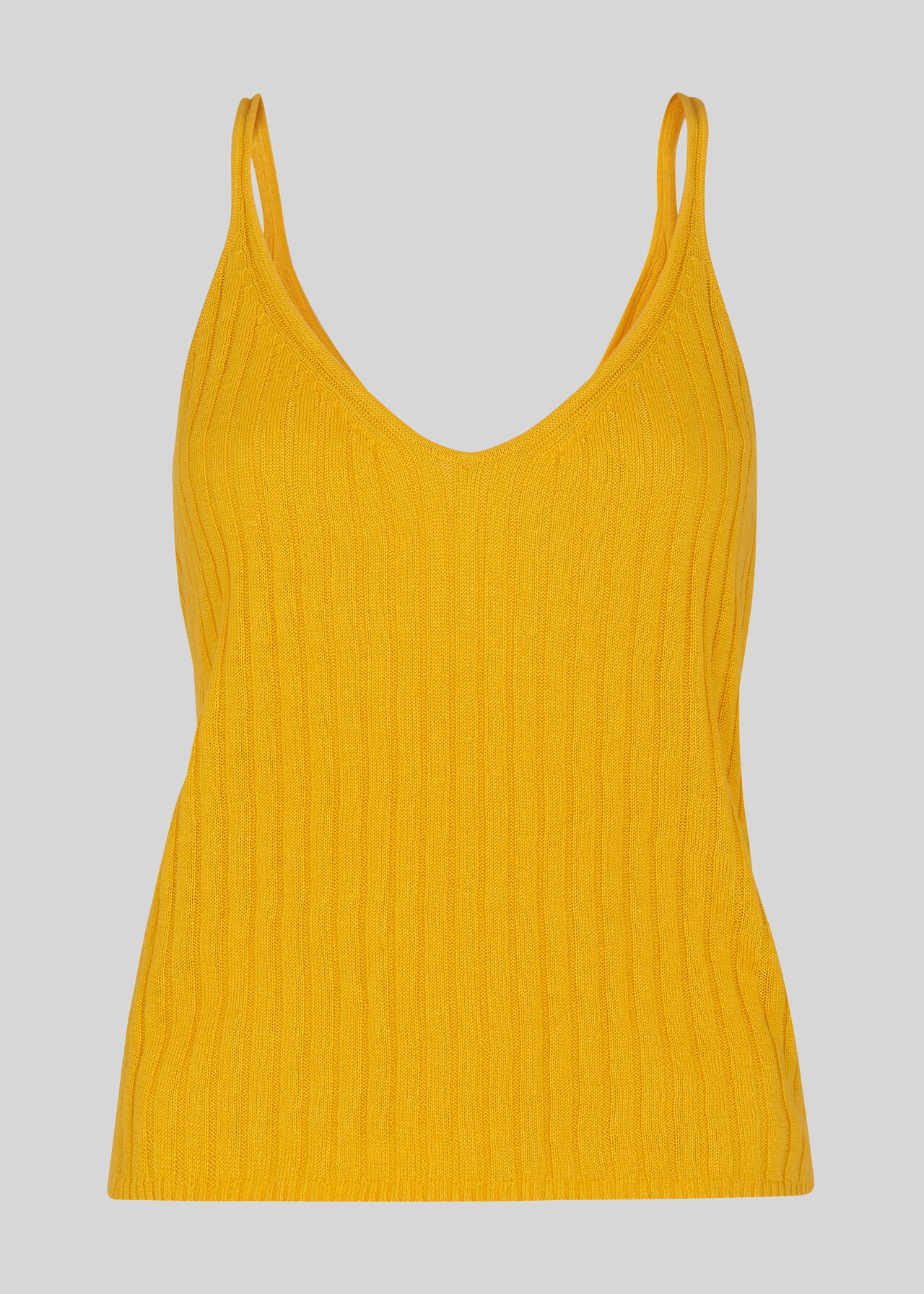 Rib Detail Knit Cami Yellow