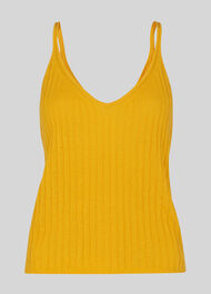 Rib Detail Knit Cami Yellow