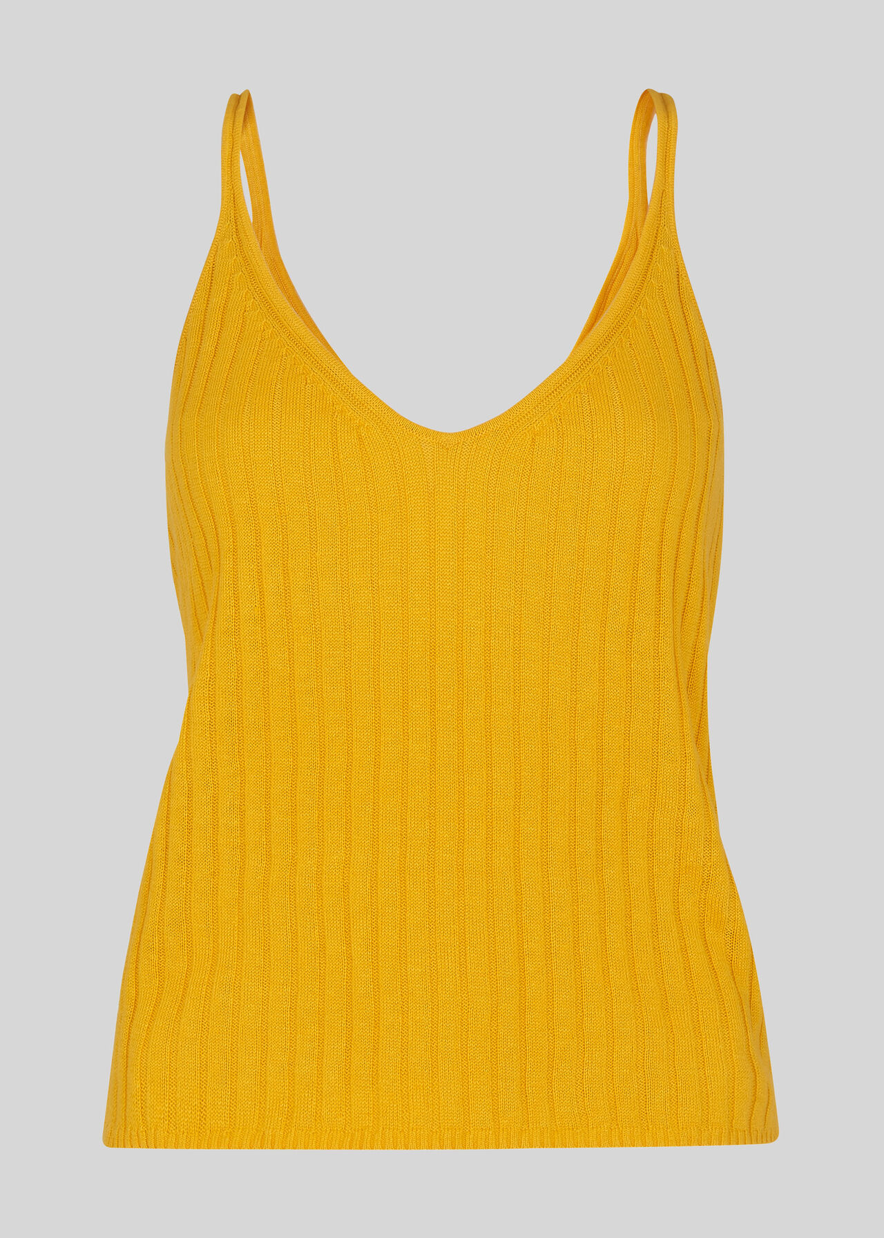 Yellow Rib Detail Knit Cami | WHISTLES