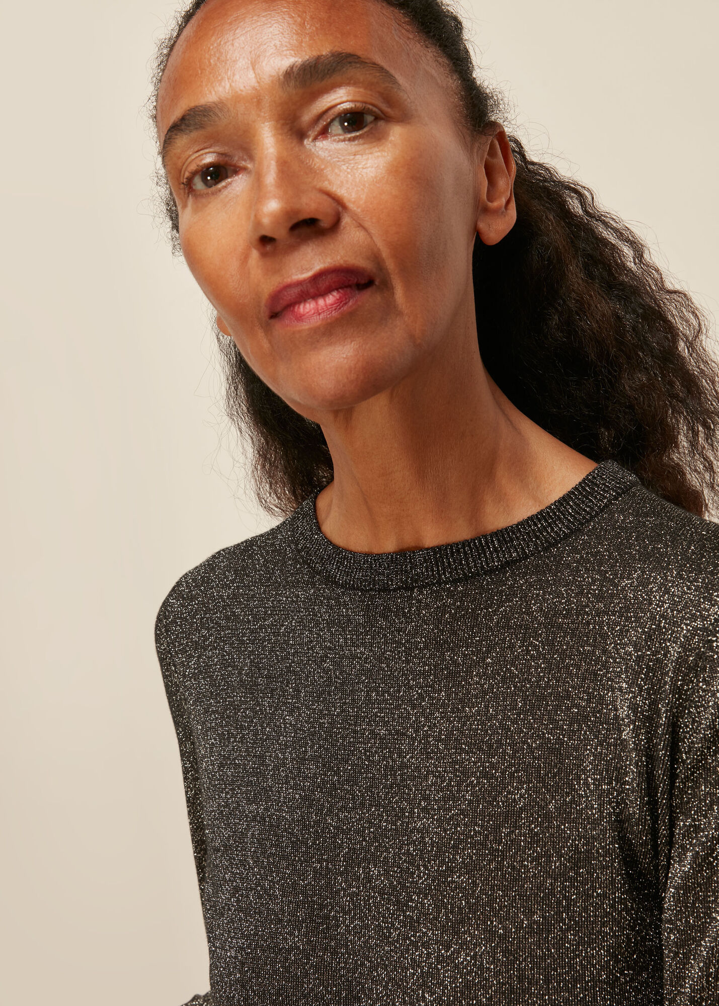 Silver Sparkle Crew Neck WHISTLES