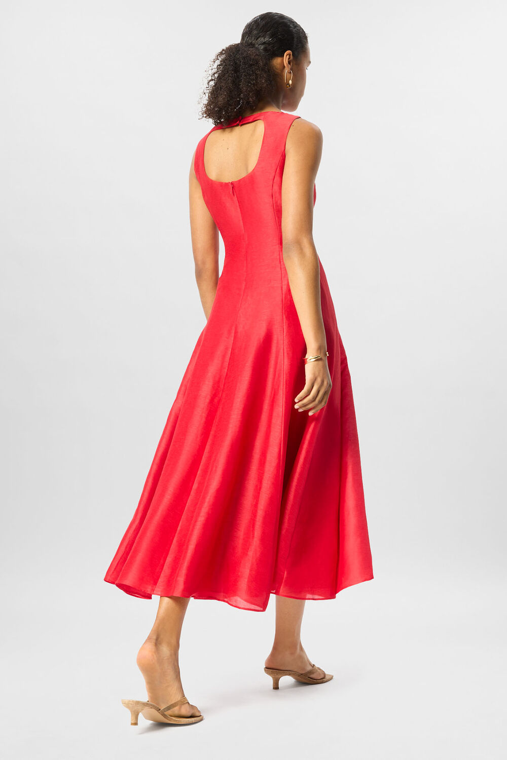 Red Silk Blend Occasion Maxi Dress