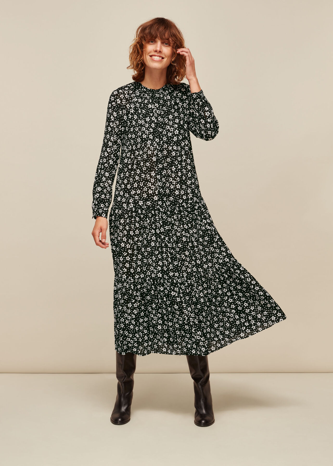 Daisy Spot Trapeze Dress