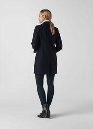 Clara Short Wool Coat Navy