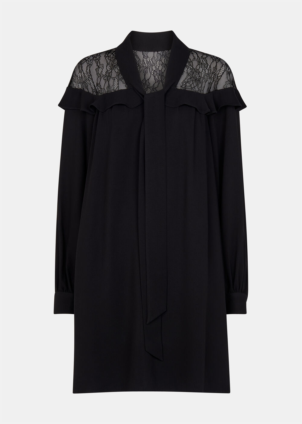 Lace Detail Crepe Mini Dress