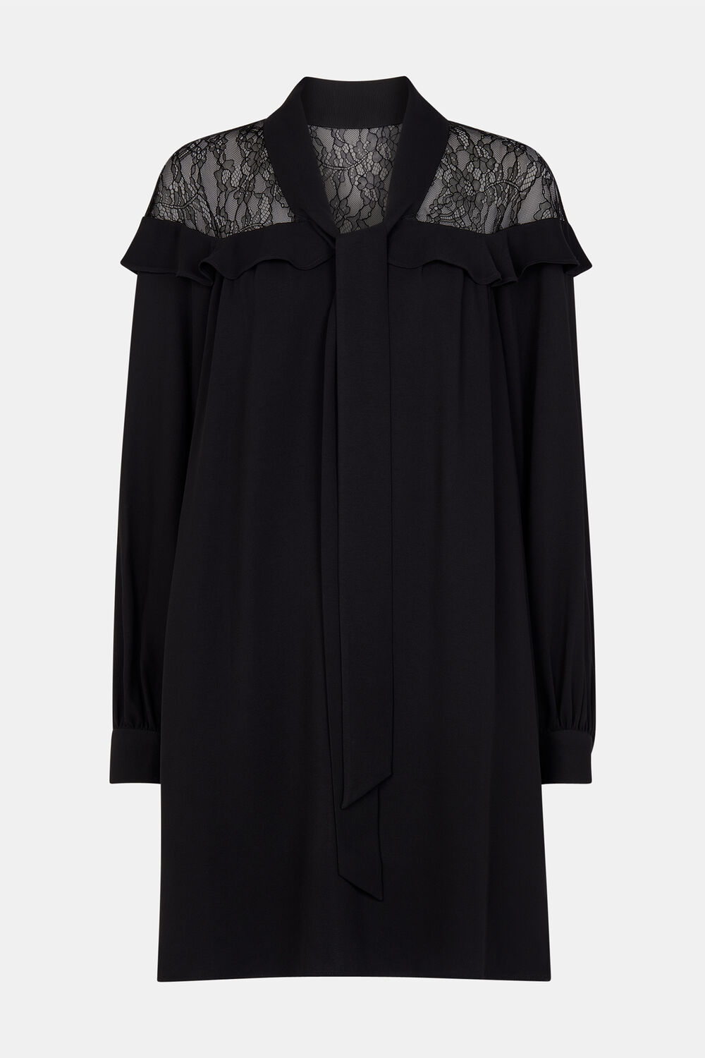 Lace Detail Crepe Mini Dress