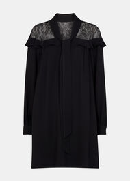 Lace Detail Crepe Mini Dress