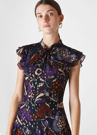 Montrose Dobby Midi Dress Purple/Multi