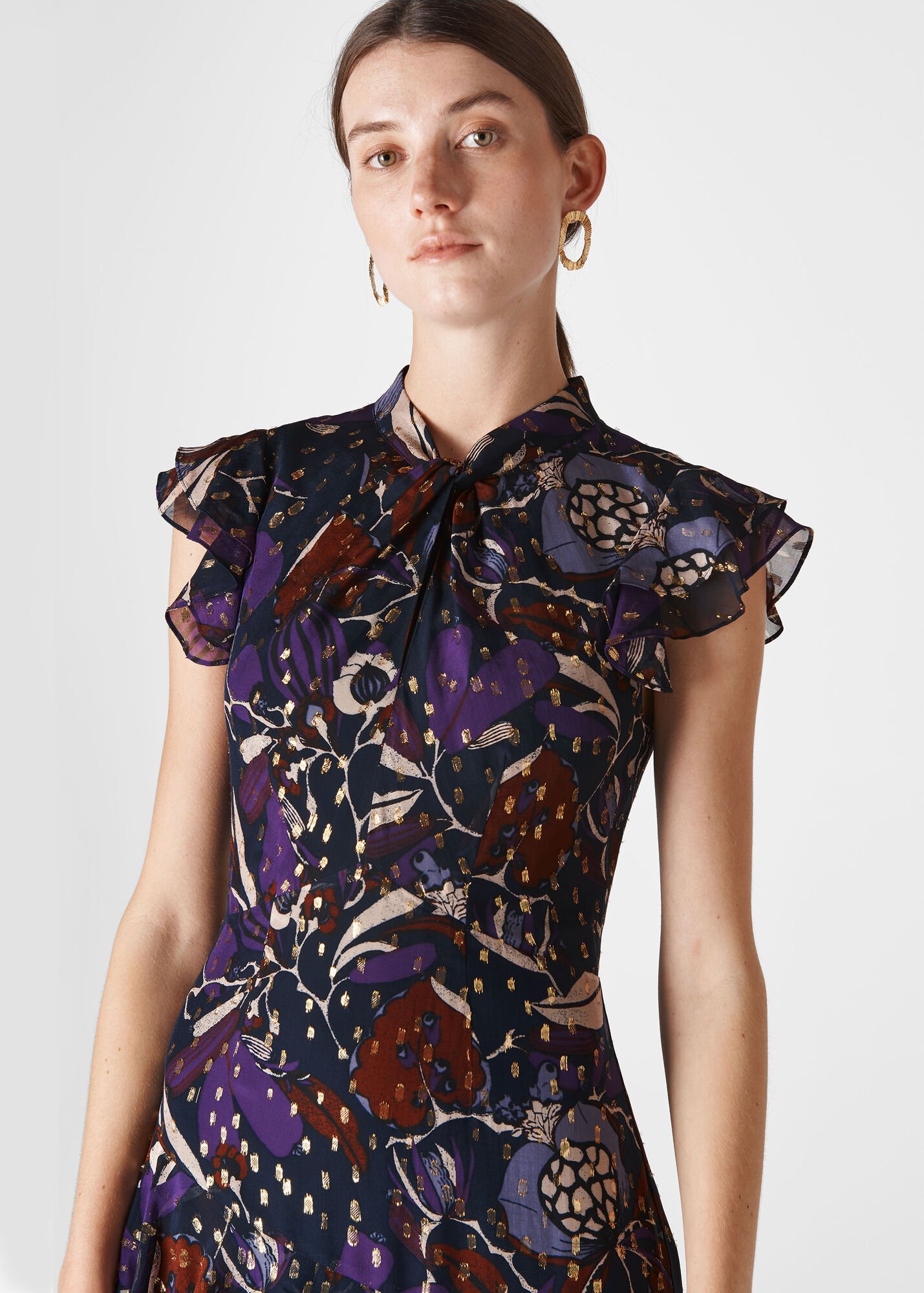 Purple/Multi Montrose Dobby Dress | WHISTLES