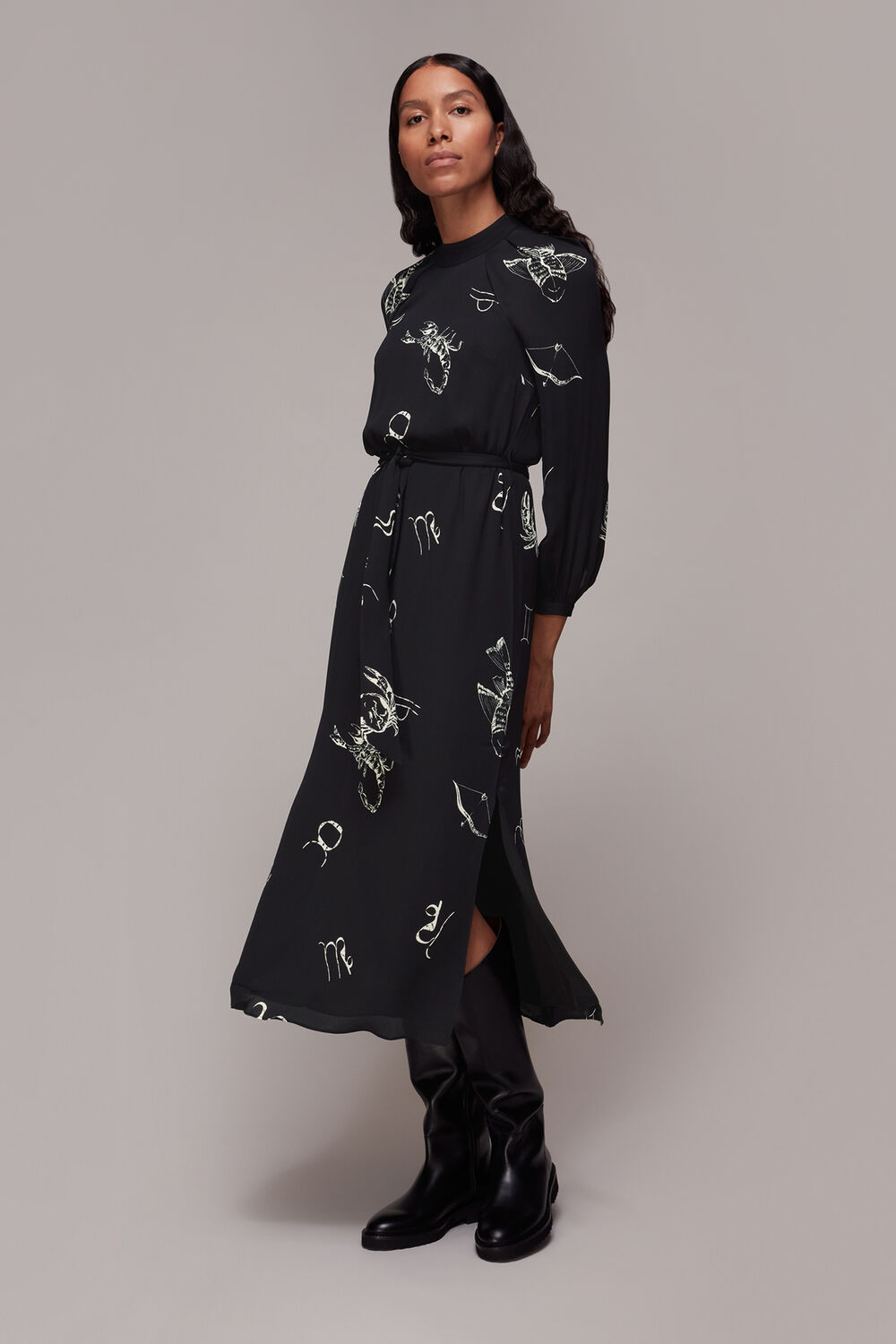 Black Kati Horoscope Print Dress