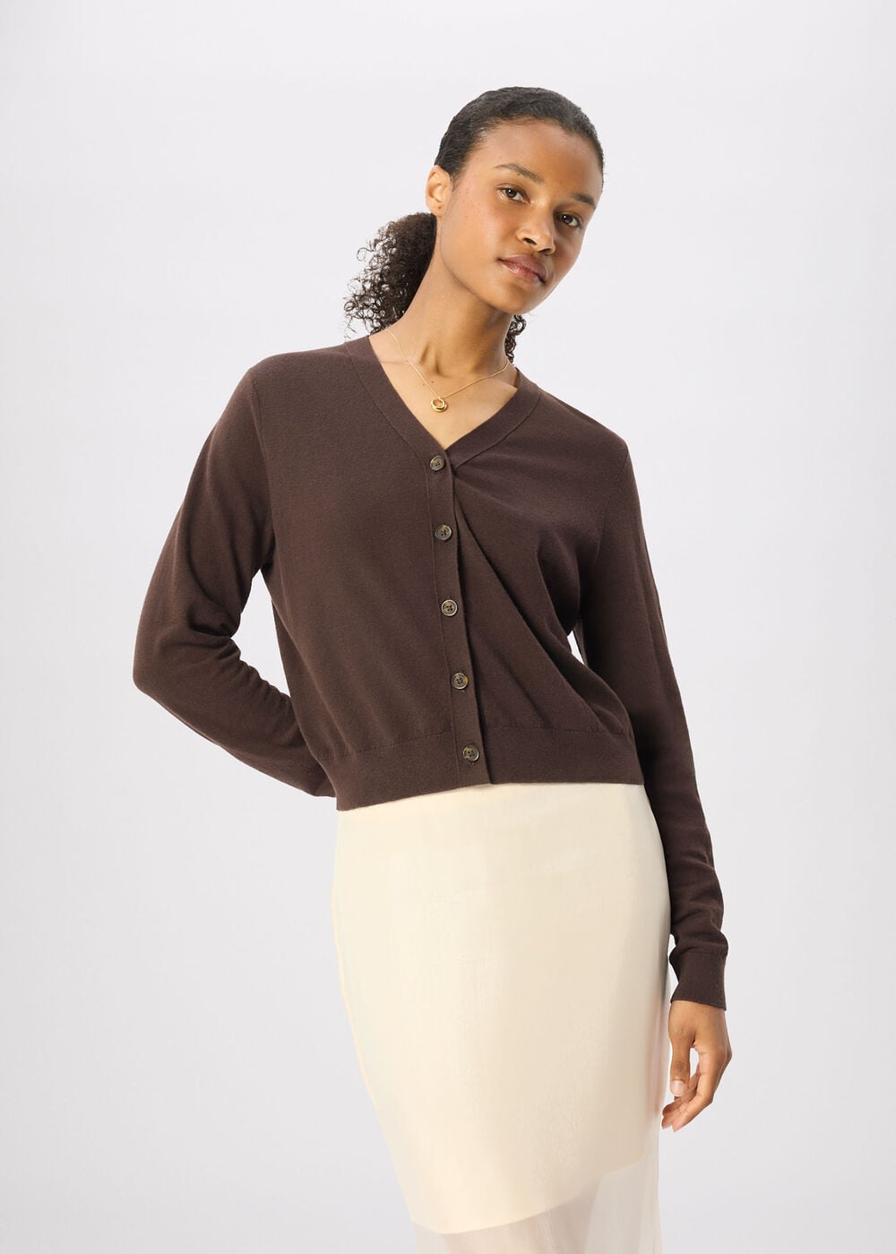 V Neck Linen Cardigan