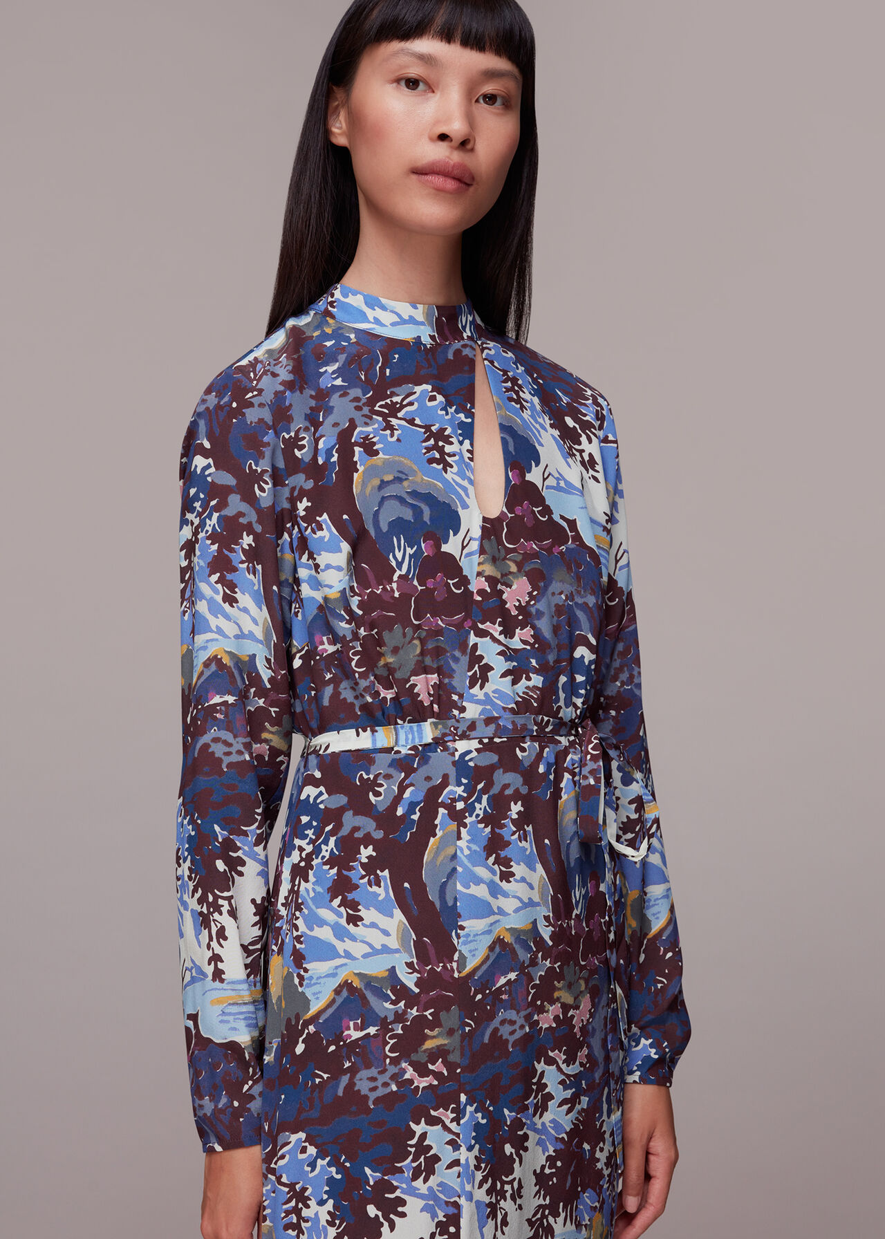 Great Lake Keyhole Silk Dress