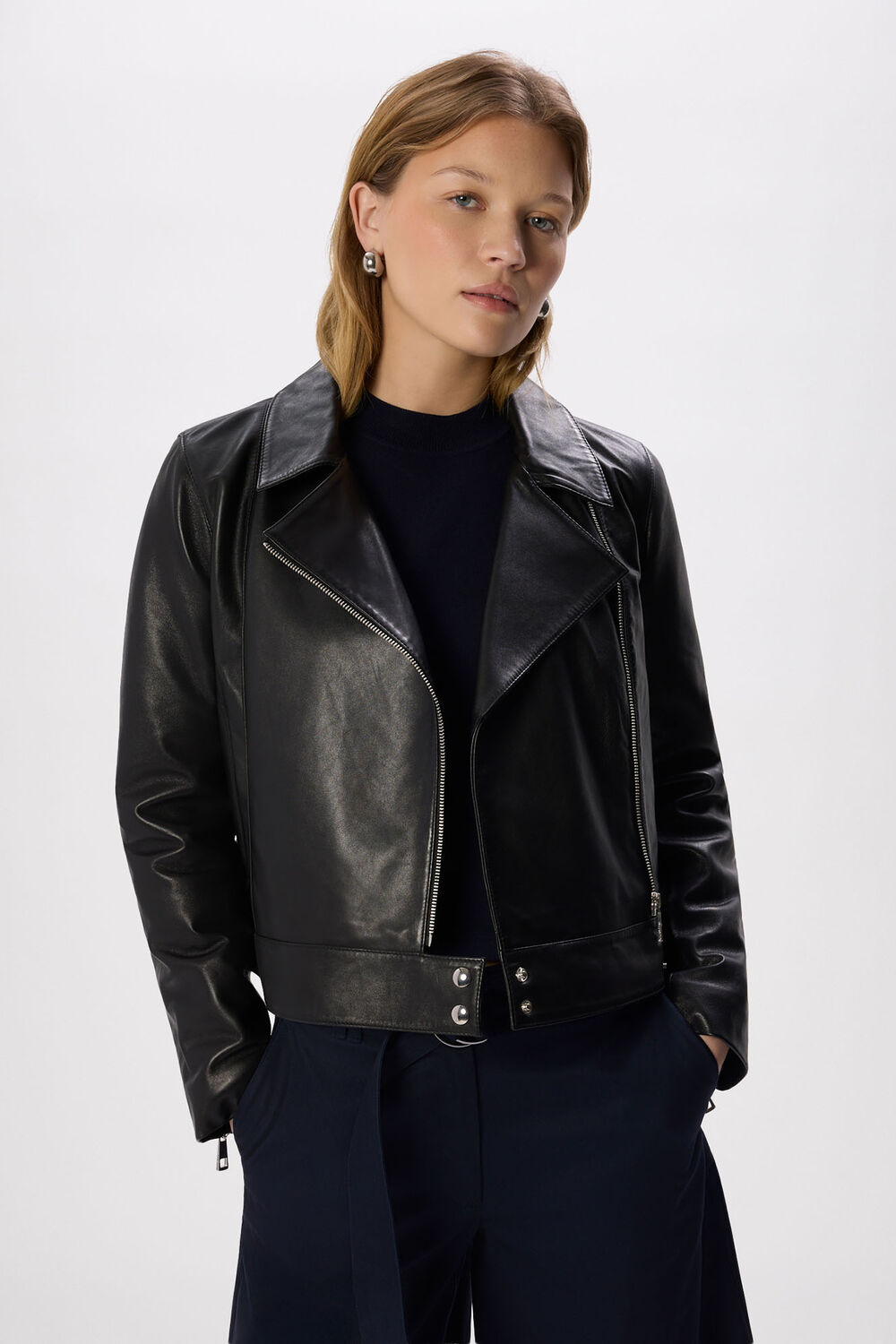 Clean Zip Leather Jacket