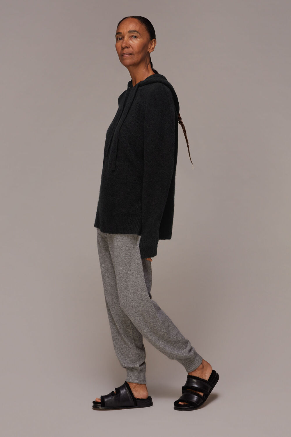 Ribbed Knitted Hoodie